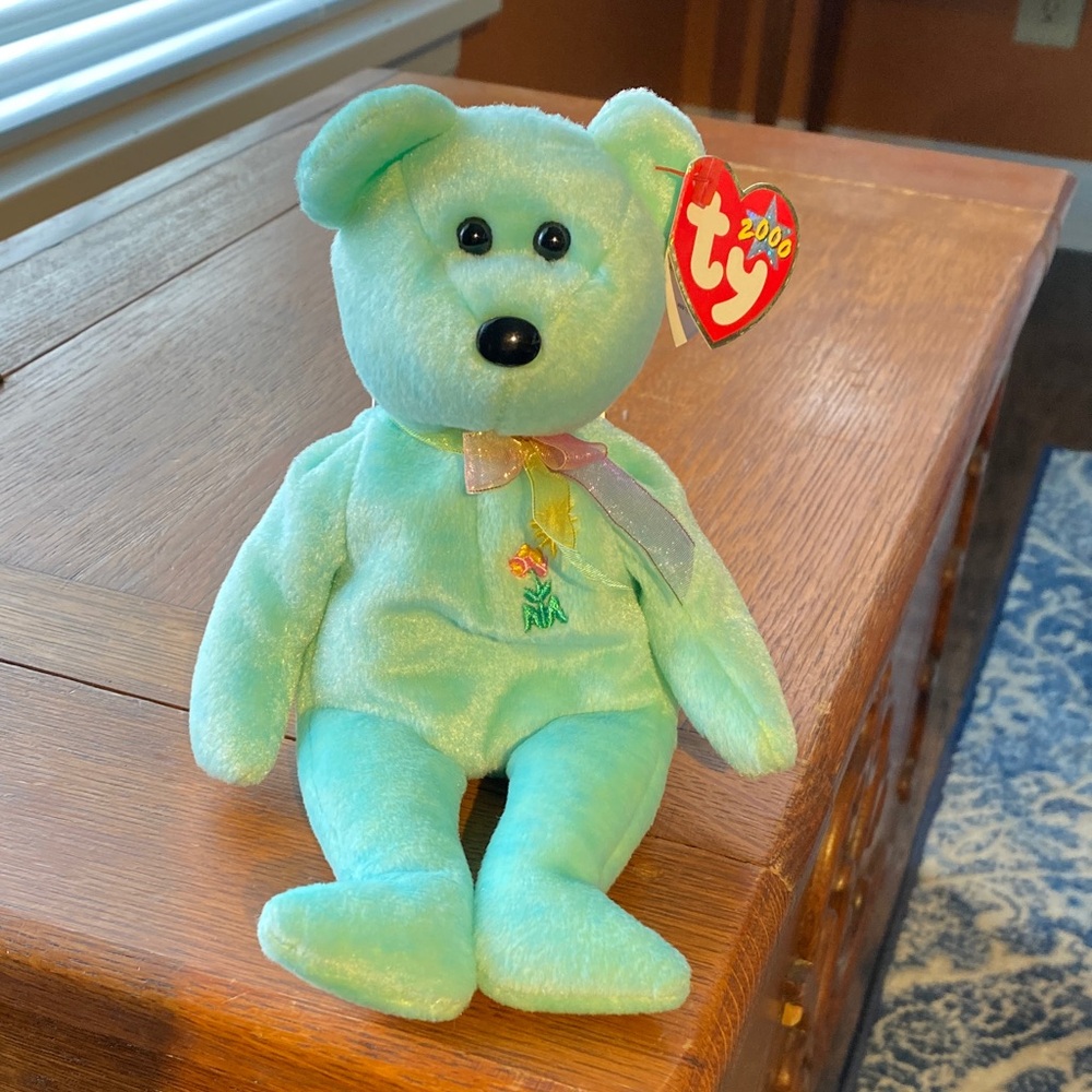Ty Beanie Baby Aqua Teddy Bear “Ariel”